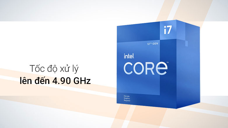 Bộ vi xử lý/ CPU Intel Core i7 12700F | Tốc độ xử lý lên đến 4.90 GHz